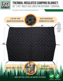 USGI Industries Military Woobie Blanket - Thermal Insulated Camping Blanket, Poncho Liner – Large, Portable, Water-Resistant, for Hiking, Outdoor, Survival, Comes with Compression Carry Bag