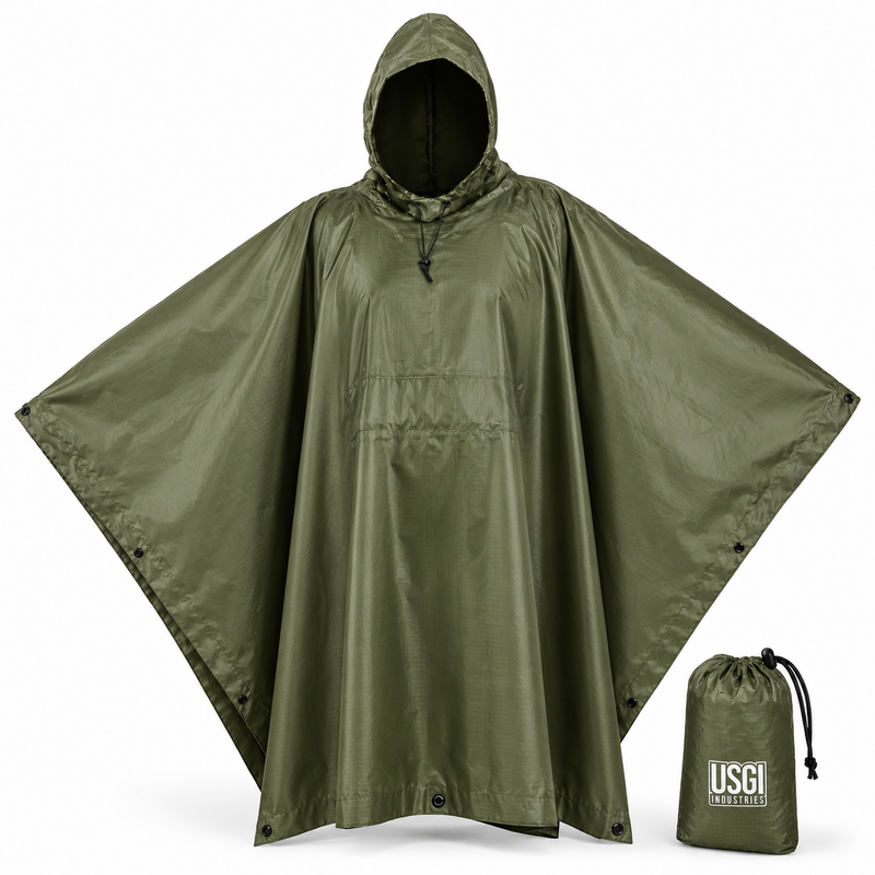 army poncho tent USGI Industries Military Spec Rain Poncho