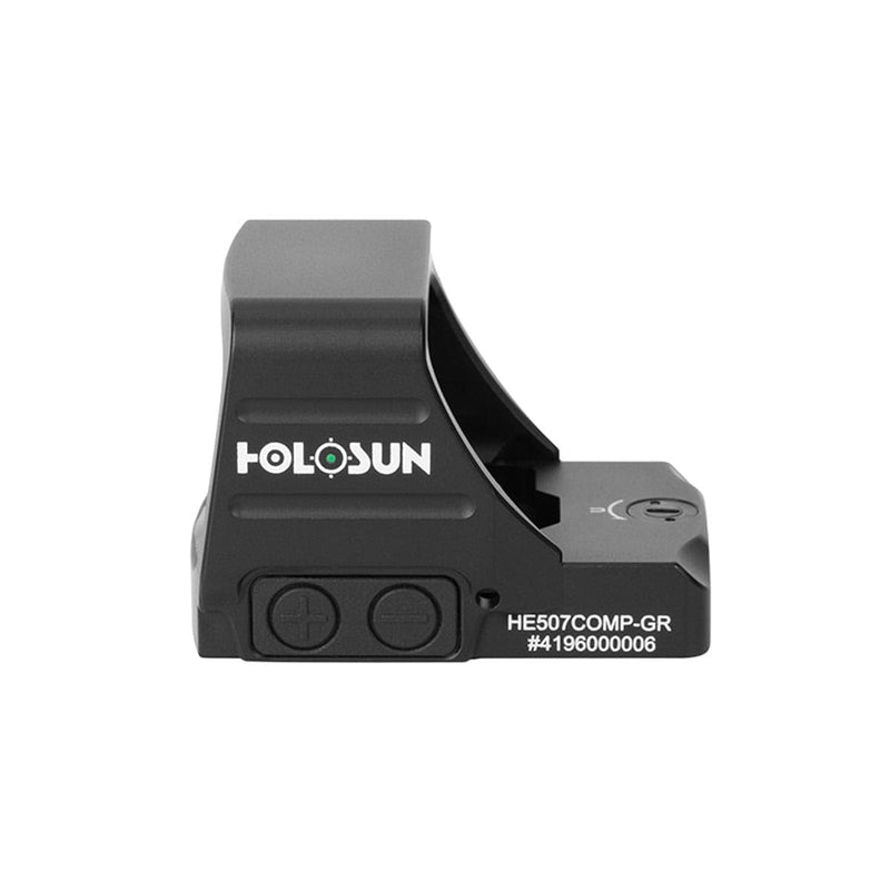 HOLOSUN HE507COMP-GR / HS507COMP CRS 2 MOA Dot & 8/20/32 MOA Circle Reflex Pistol Sight with Large Objective Lens - Durable Shake-Awake Parallax-Free Aluminum Handgun Sight - Green & Red Options