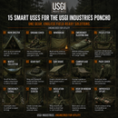 USGI Industries Military Spec Rain Poncho - Emergency Tent, Shelter, Multi Use Rip Stop Camo Survival Rain Poncho