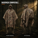 USGI Industries Military Spec Rain Poncho - Emergency Tent, Shelter, Multi Use Rip Stop Camo Survival Rain Poncho