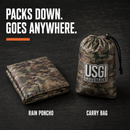 USGI Industries Military Spec Rain Poncho - Emergency Tent, Shelter, Multi Use Rip Stop Camo Survival Rain Poncho