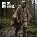 USGI Industries Military Spec Rain Poncho - Emergency Tent, Shelter, Multi Use Rip Stop Camo Survival Rain Poncho
