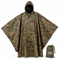 USGI Industries Military Spec Rain Poncho - Emergency Tent, Shelter, Multi Use Rip Stop Camo Survival Rain Poncho