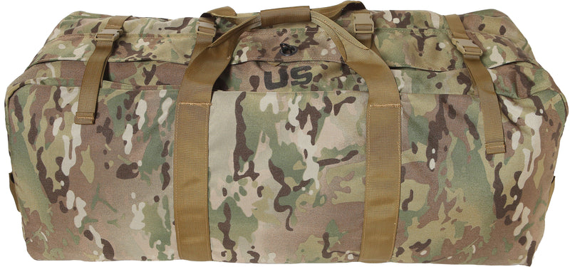 US Army Military Deployment Duffle Flight Sea Bag Back Pack OD USGI w. Flag  VGC