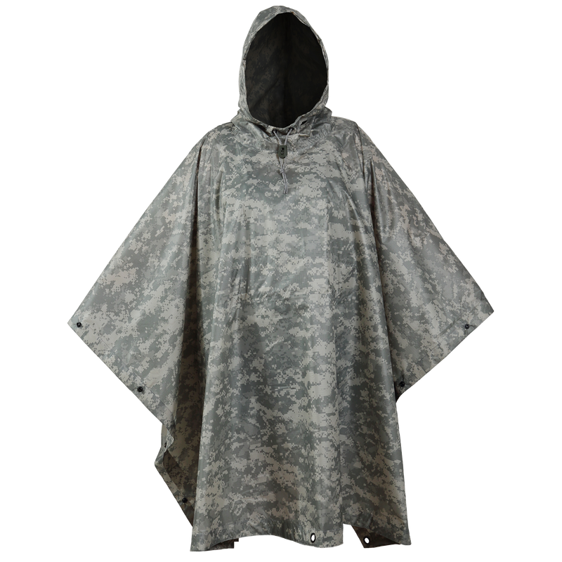 USGI Industries Military Spec Rain Poncho - Emergency Tent, Shelter, Multi Use Rip Stop Camo Survival Rain Poncho