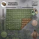 USGI Industries Camp-Shield Adventure Blanket | Added Padding, Water Resistant, Lightweight and Warm | Perfect for Traveling, Festivals, Camping or Survival | Includes Compression Sack (Woodland)